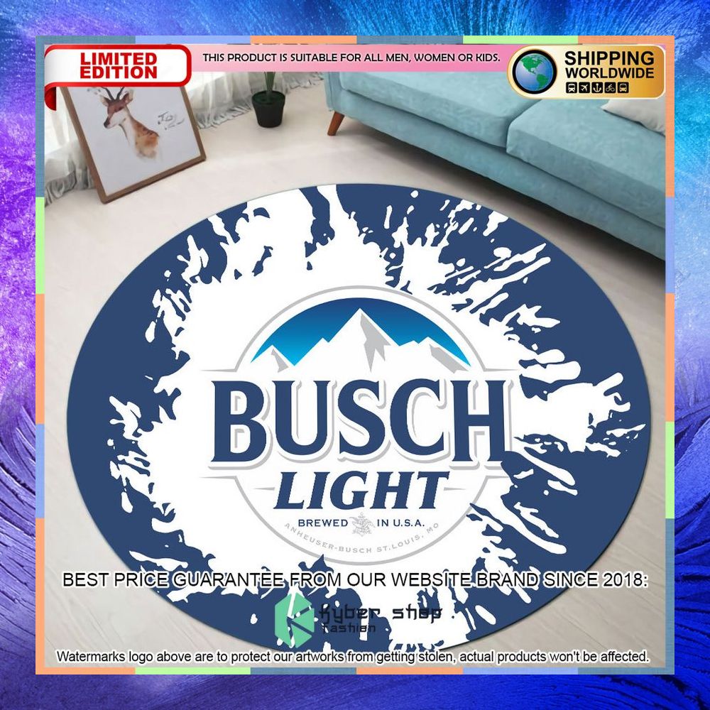 busch light splash round rug 1 396