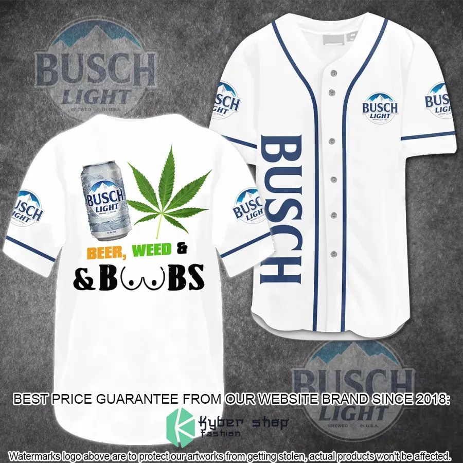 busch light weed boobs baseball jersey 1 403