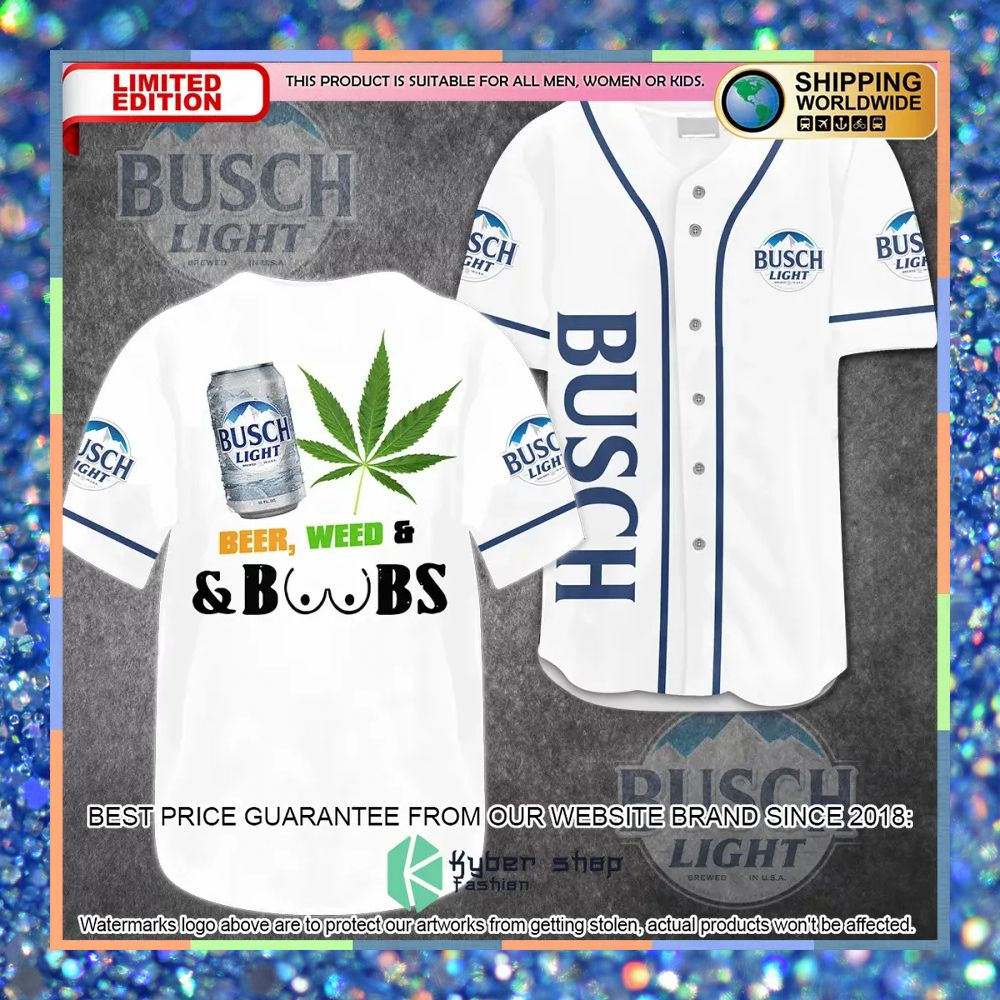 busch light weed boobs baseball jersey 1 803