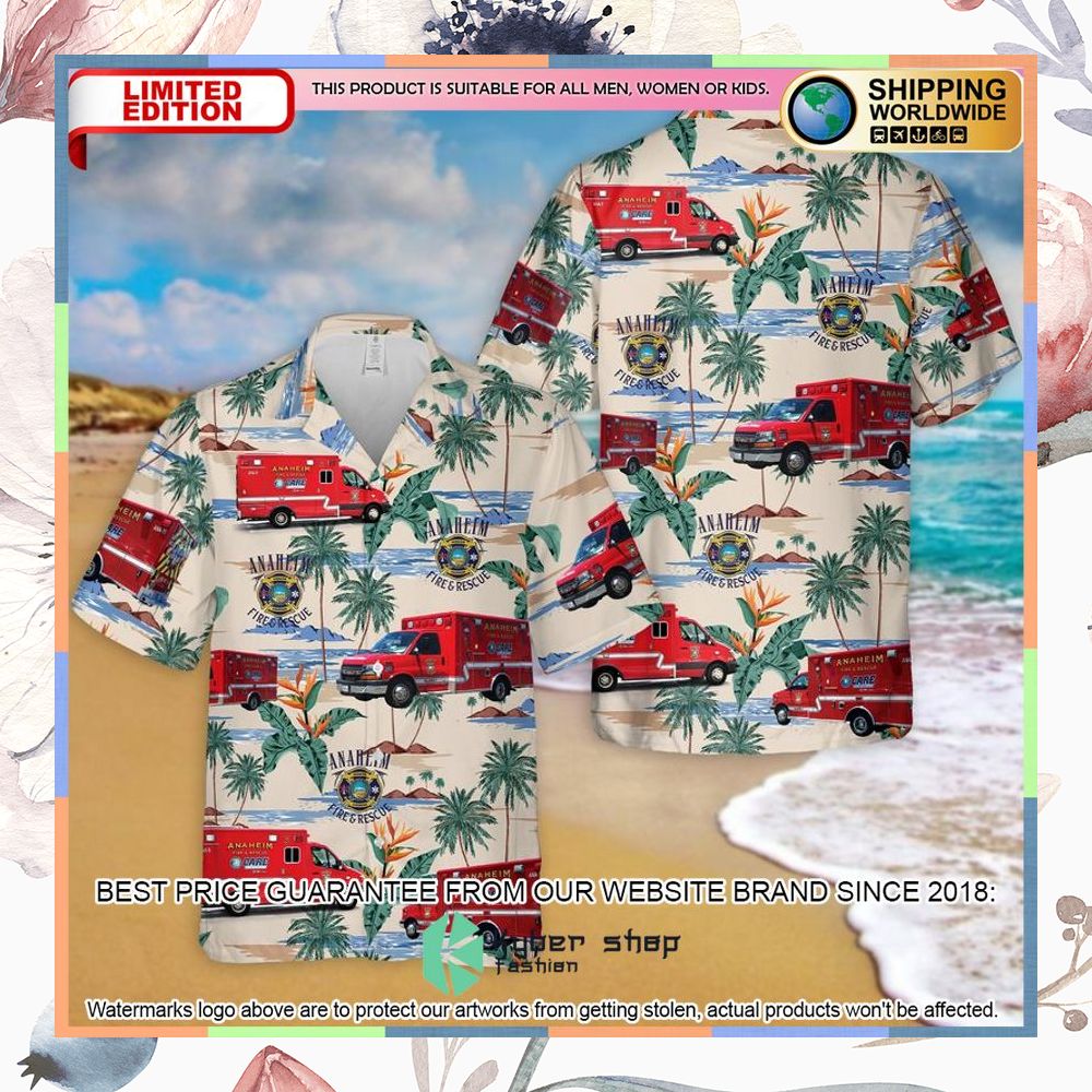 California Anaheim Fire & Rescue EMS Hawaiian Shirt 3 california anaheim fire rescue ems hawaiian shirt 1 490
