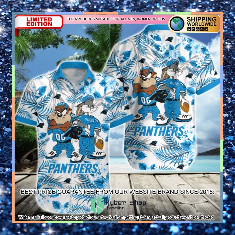 carolina panthers bugs bunny taz nfl hawaiian shirt 1 682