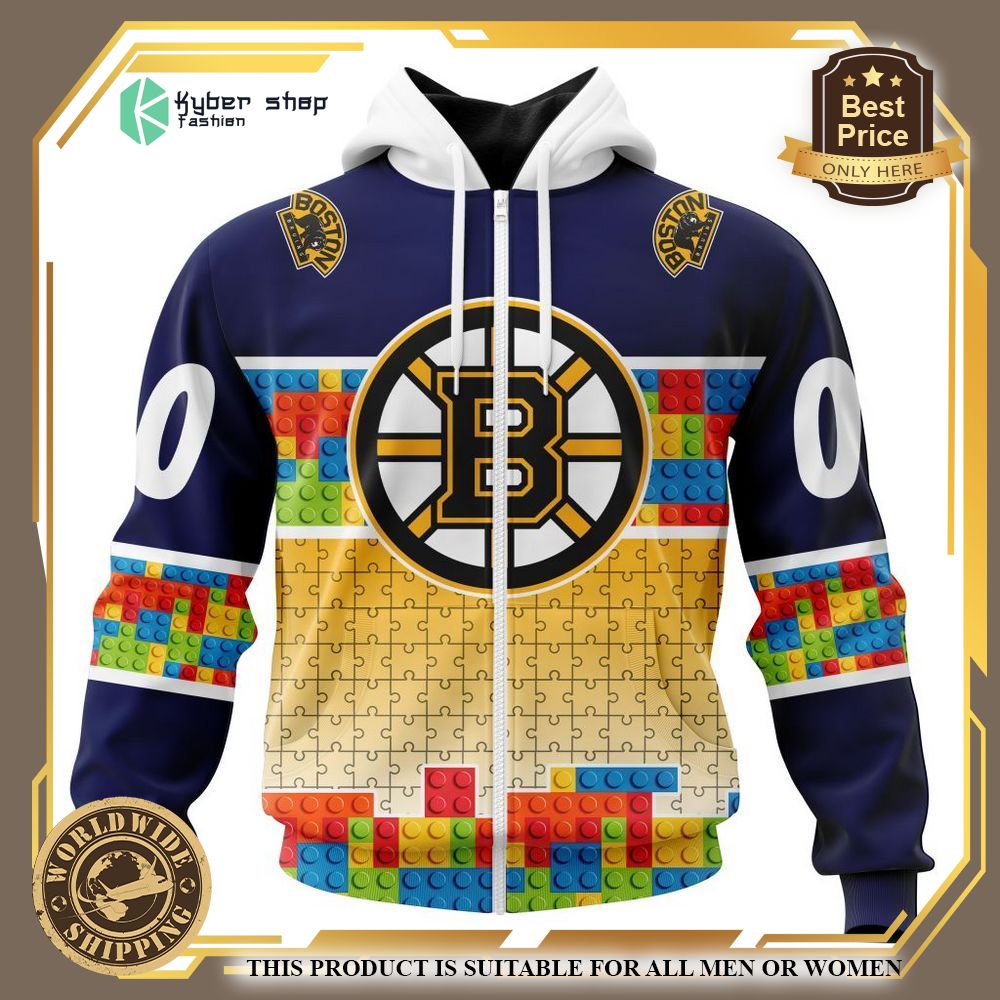 personalized boston bruins autism awareness shirt hoodie 2
