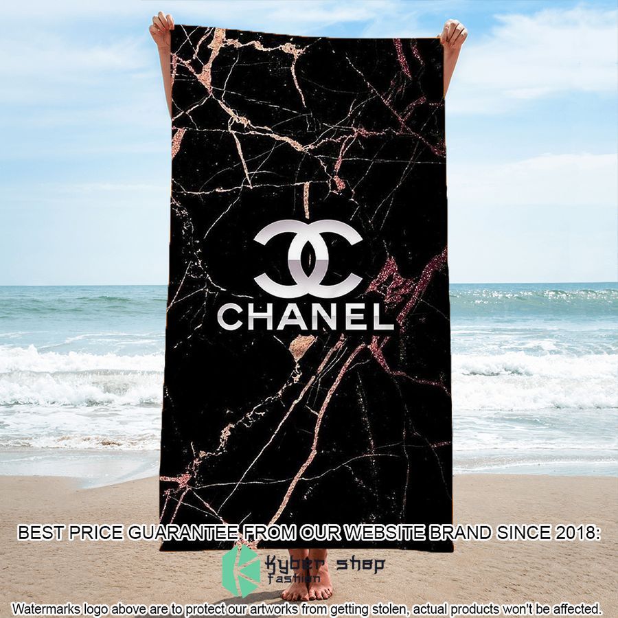 chanel marble black beach towel 1 624