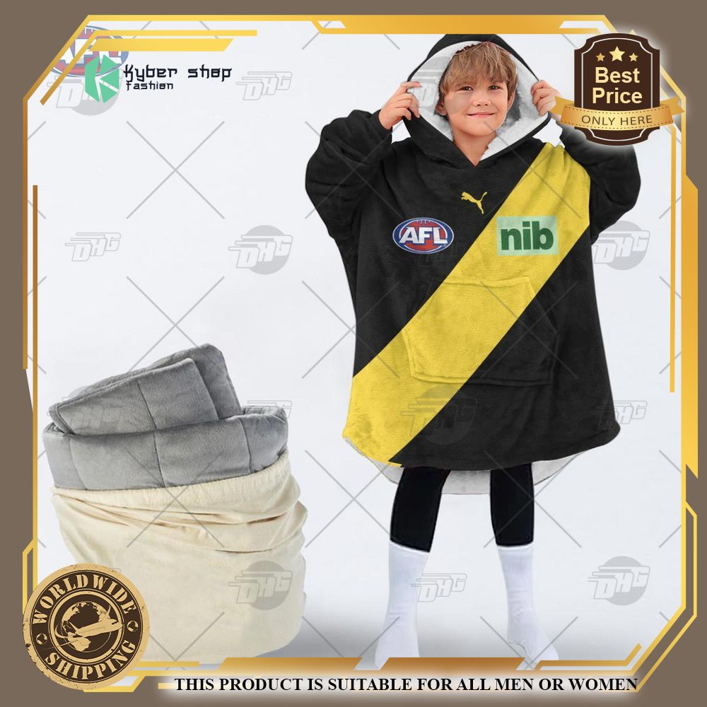 personalized afl richmond football club hoodie blanket 2