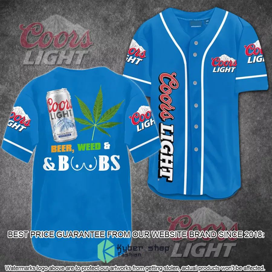 coors light weed boobs baseball jersey 1 155