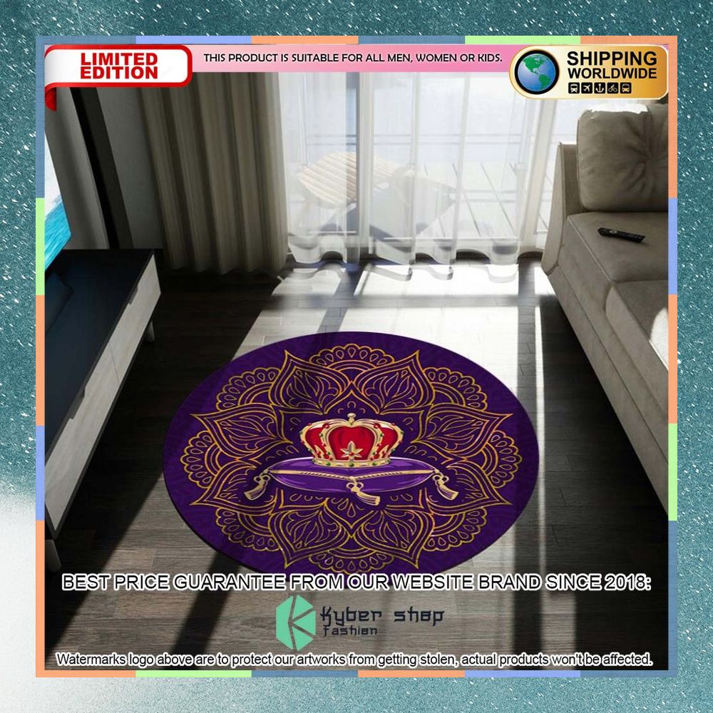 Crown Royal Mandala Round Rug 6 crown royal mandala round rug 2 806
