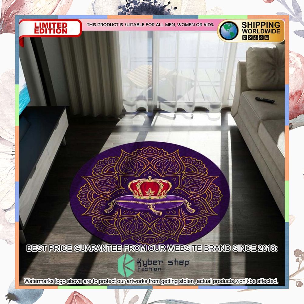 Crown Royal Mandala Round Rug 4 crown royal mandala round rug 2 864