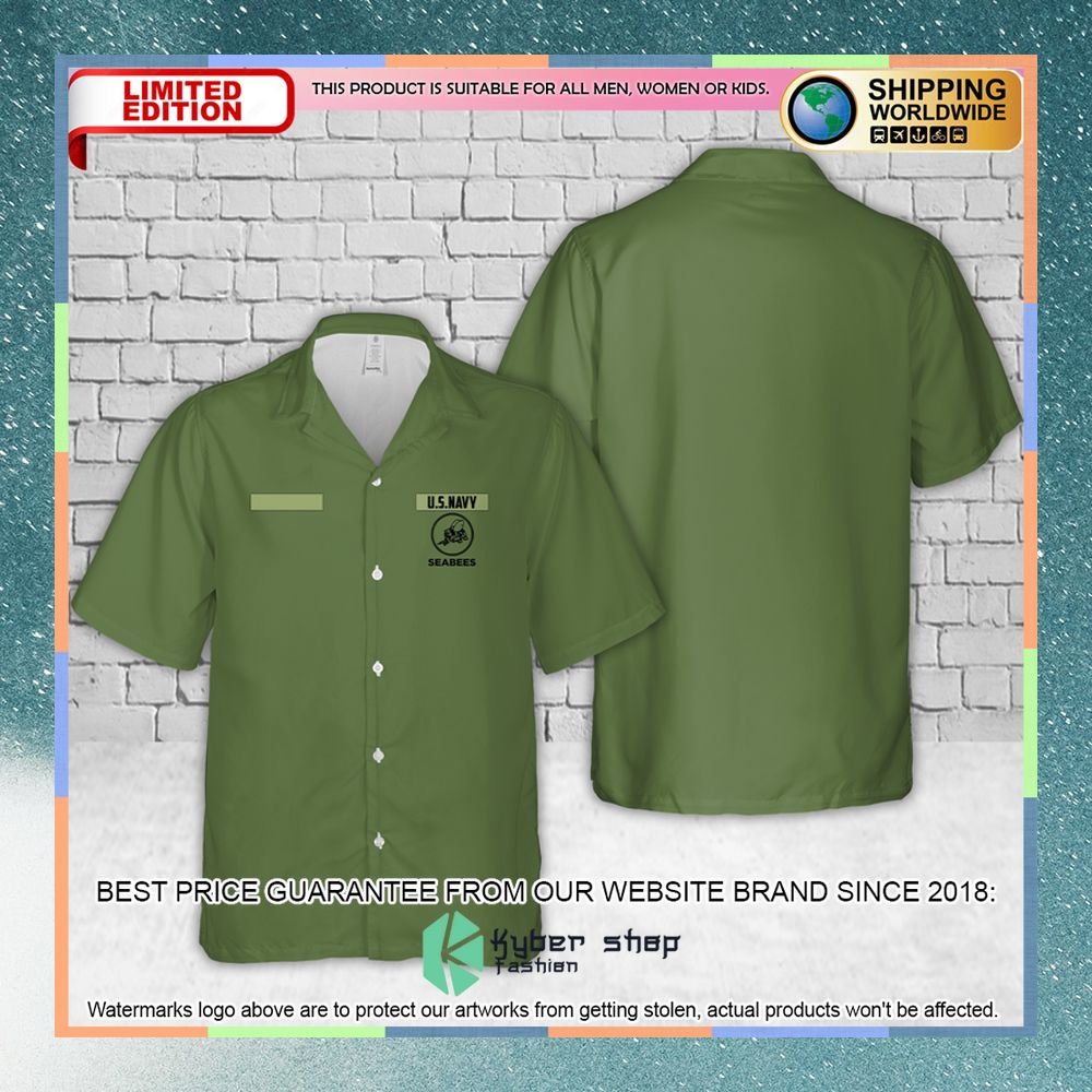 Custom Name US Navy Seabees Hawaiian Shirt 3 custom name us navy seabees hawaiian shirt 1 876
