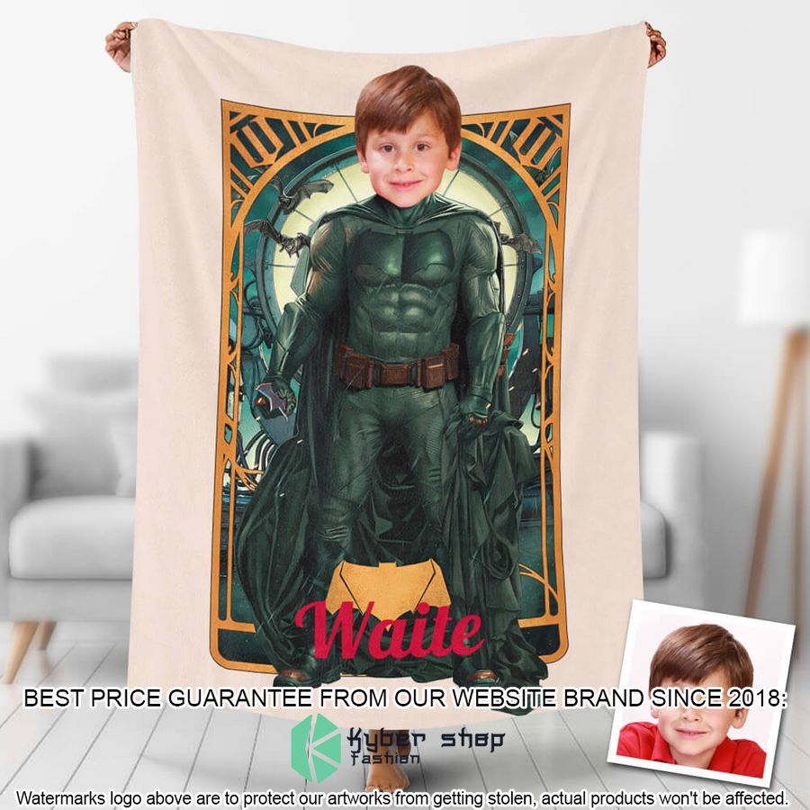 custom photo batman in tarot style blanket 1 475