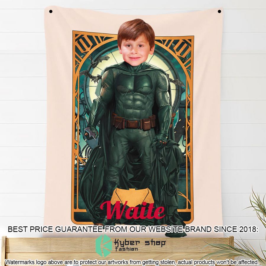 custom photo batman in tarot style blanket 2 941