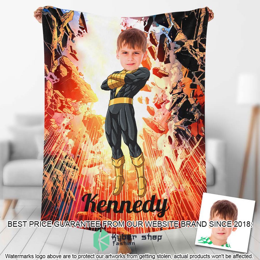 custom photo black adam blanket 1 227
