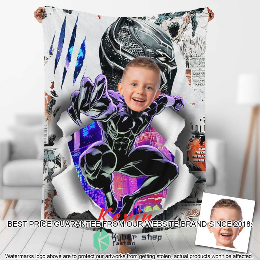 custom photo black panther blanket 1 639