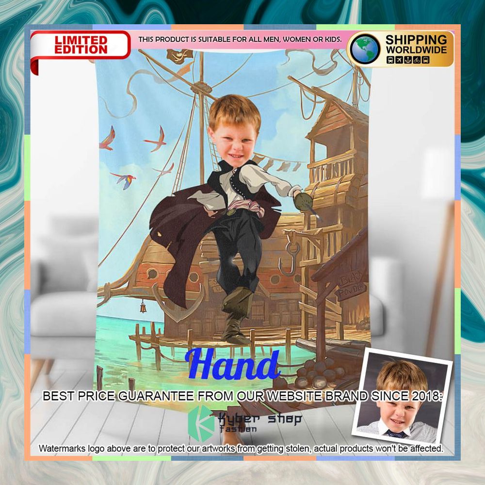 Custom Photo Captain Jake With Cloak Blanket 3 custom photo captain jake with cloak blanket 1 346