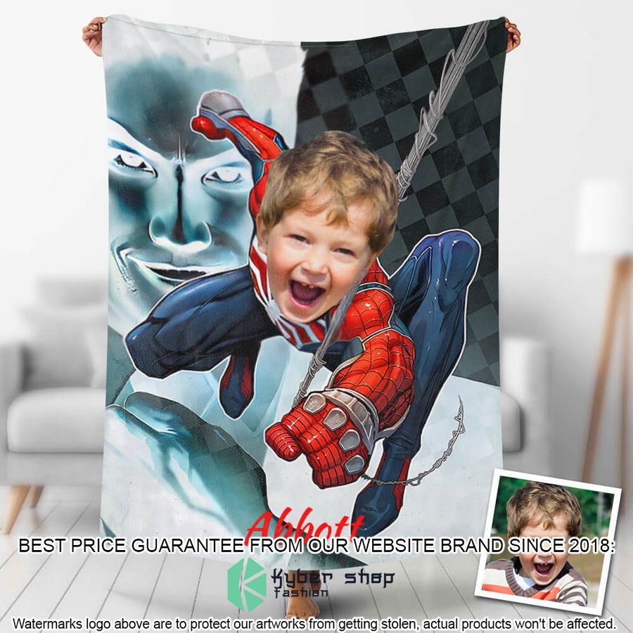 custom photo climb up spiderman blanket 1 48