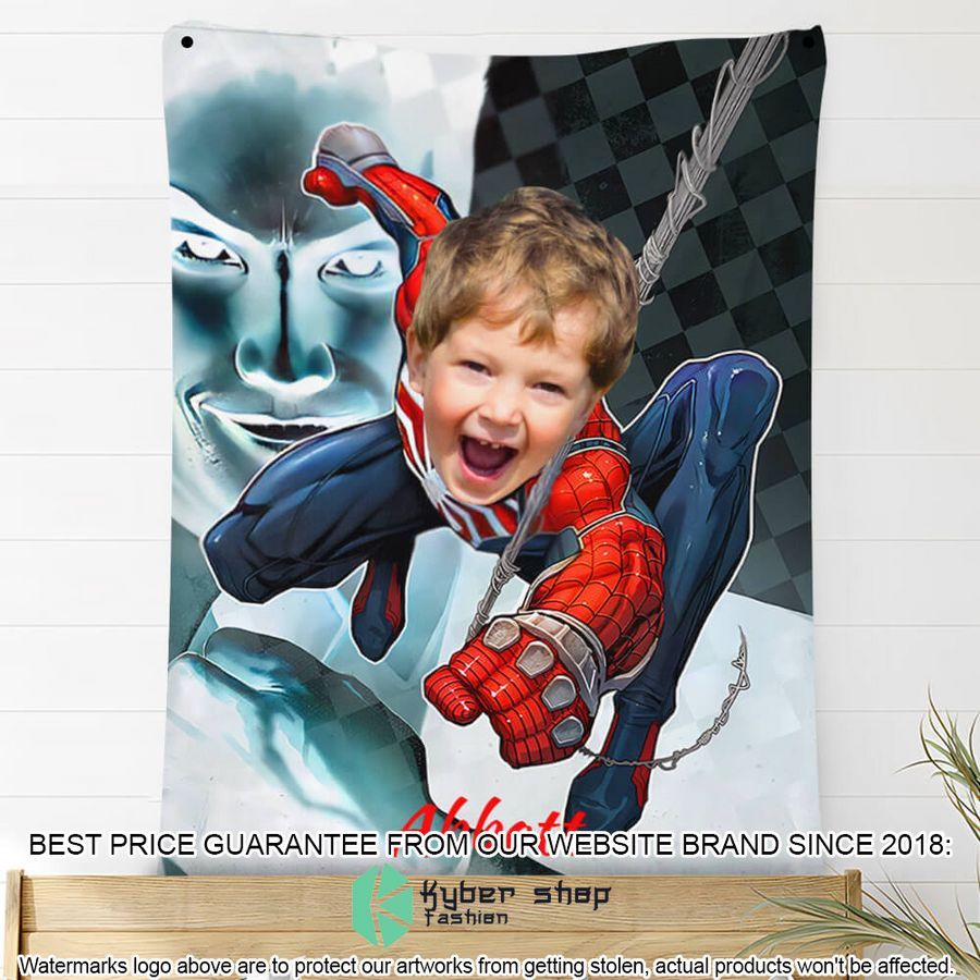 custom photo climb up spiderman blanket 2 572