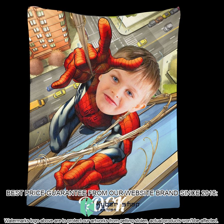 custom photo climbing spiderman blanket 1 478