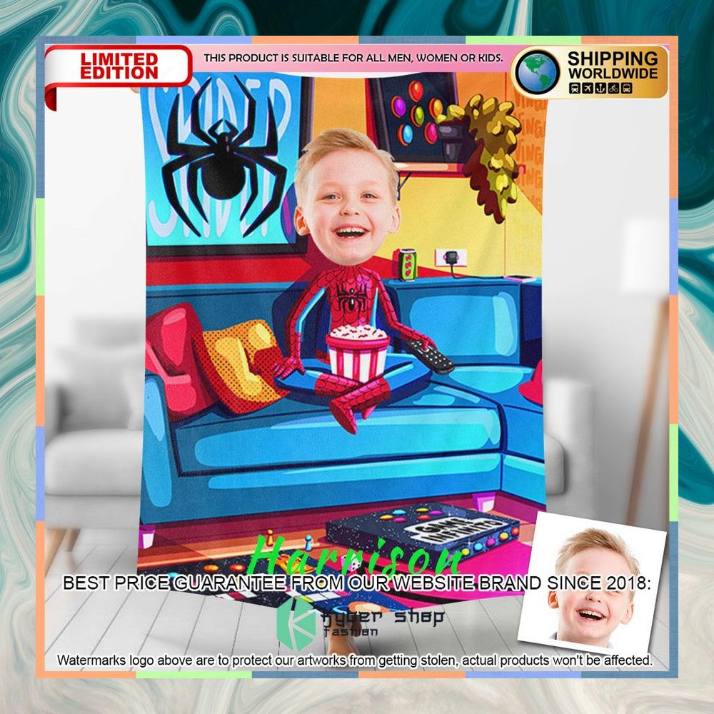 Custom Photo Colorful Spiderman Blanket 3 custom photo colorful spiderman blanket 1 241