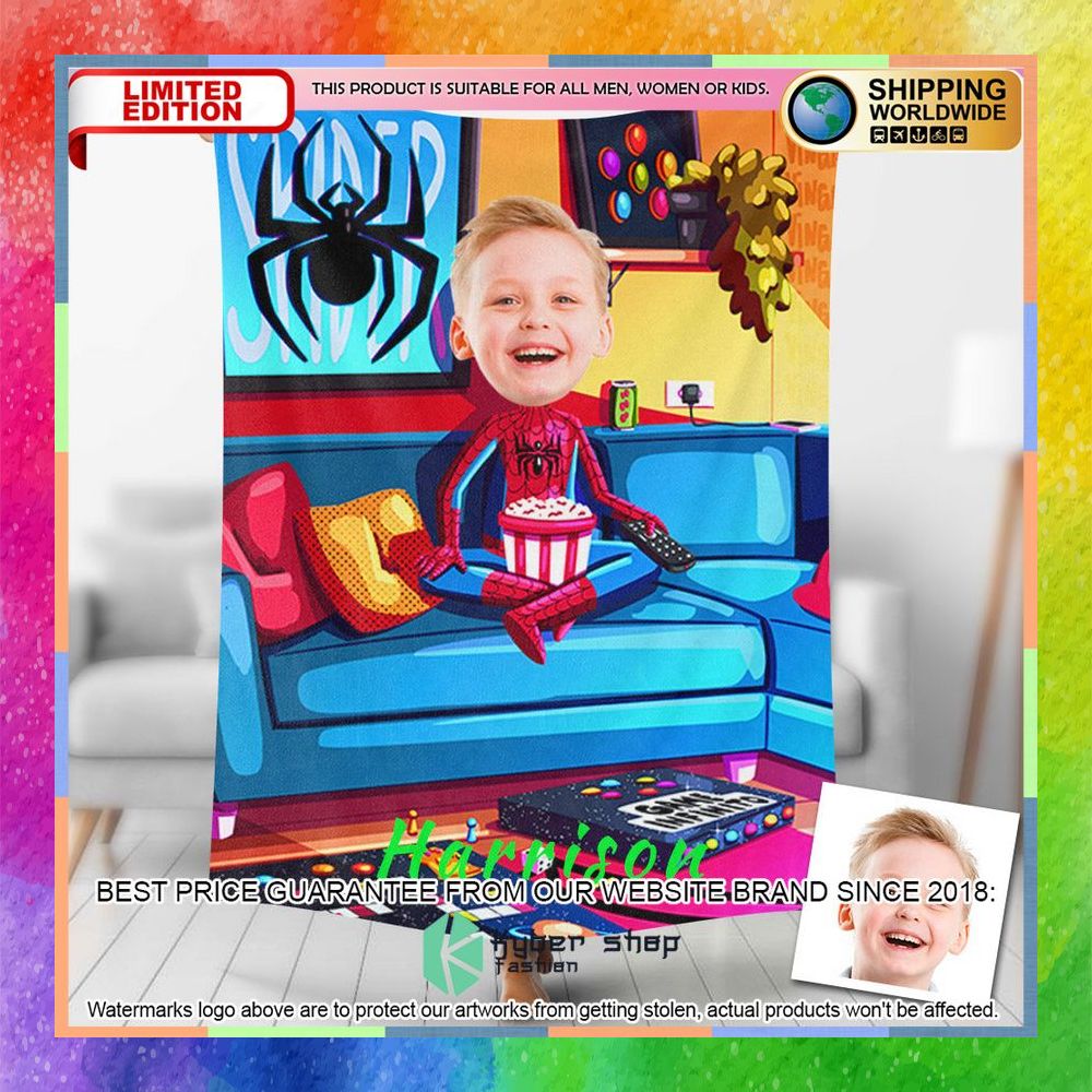 Custom Photo Colorful Spiderman Blanket 5 custom photo colorful spiderman blanket 1 818