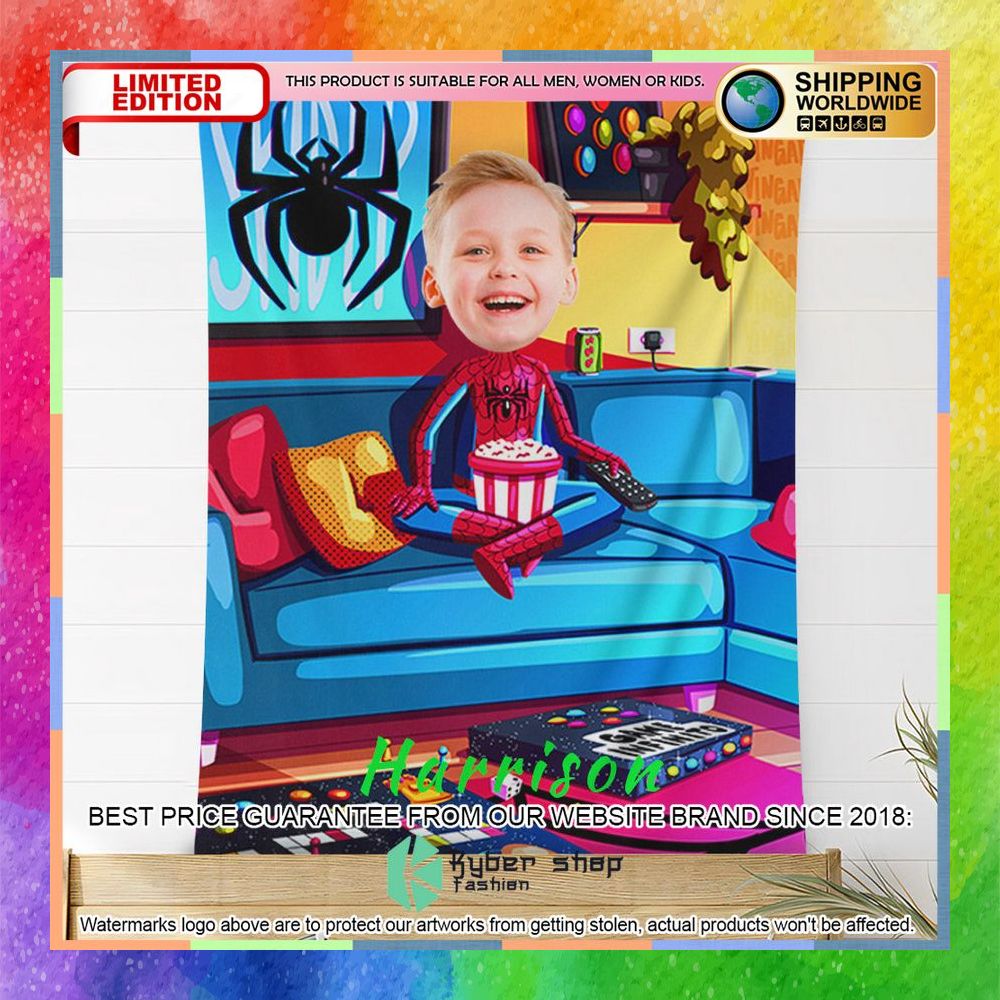 Custom Photo Colorful Spiderman Blanket 6 custom photo colorful spiderman blanket 2 362