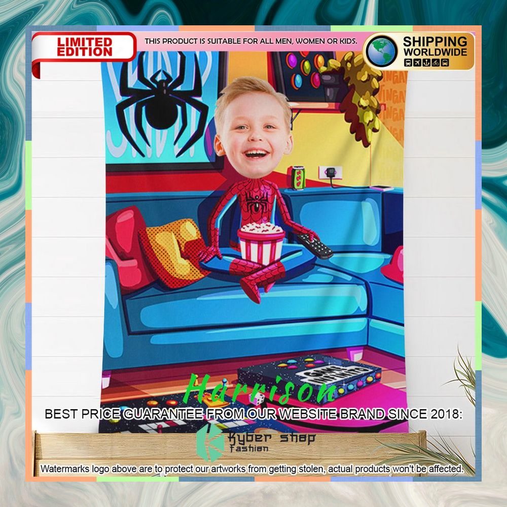 Custom Photo Colorful Spiderman Blanket 4 custom photo colorful spiderman blanket 2 940