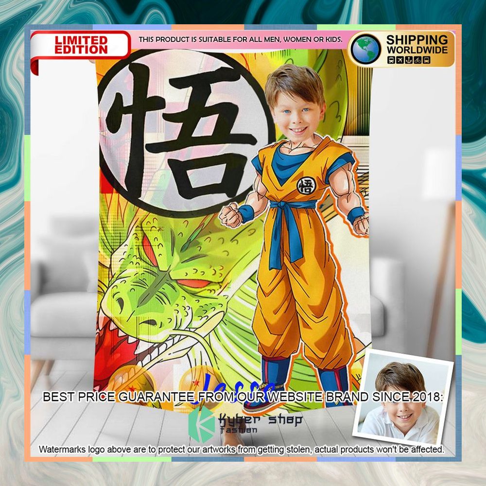 Custom Photo Dragon Ball Son Goku Blanket 3 custom photo dragon ball son goku blanket 1 24