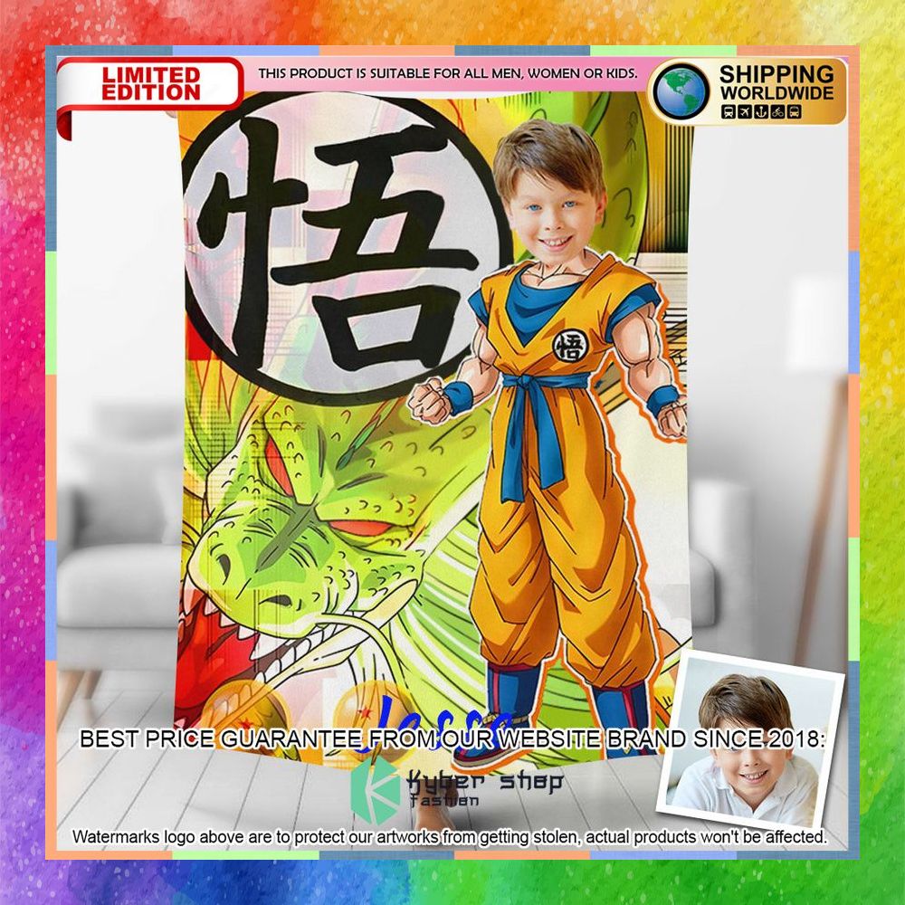 Custom Photo Dragon Ball Son Goku Blanket 5 custom photo dragon ball son goku blanket 1 459