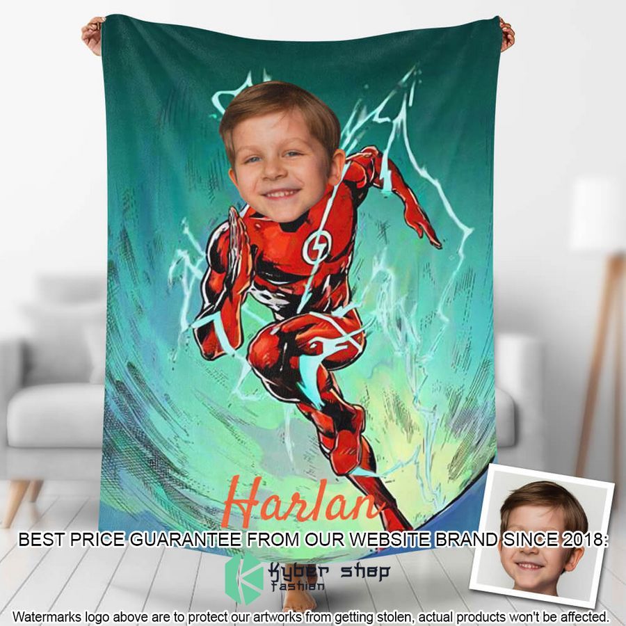 custom photo flashman running fast blanket 1 146