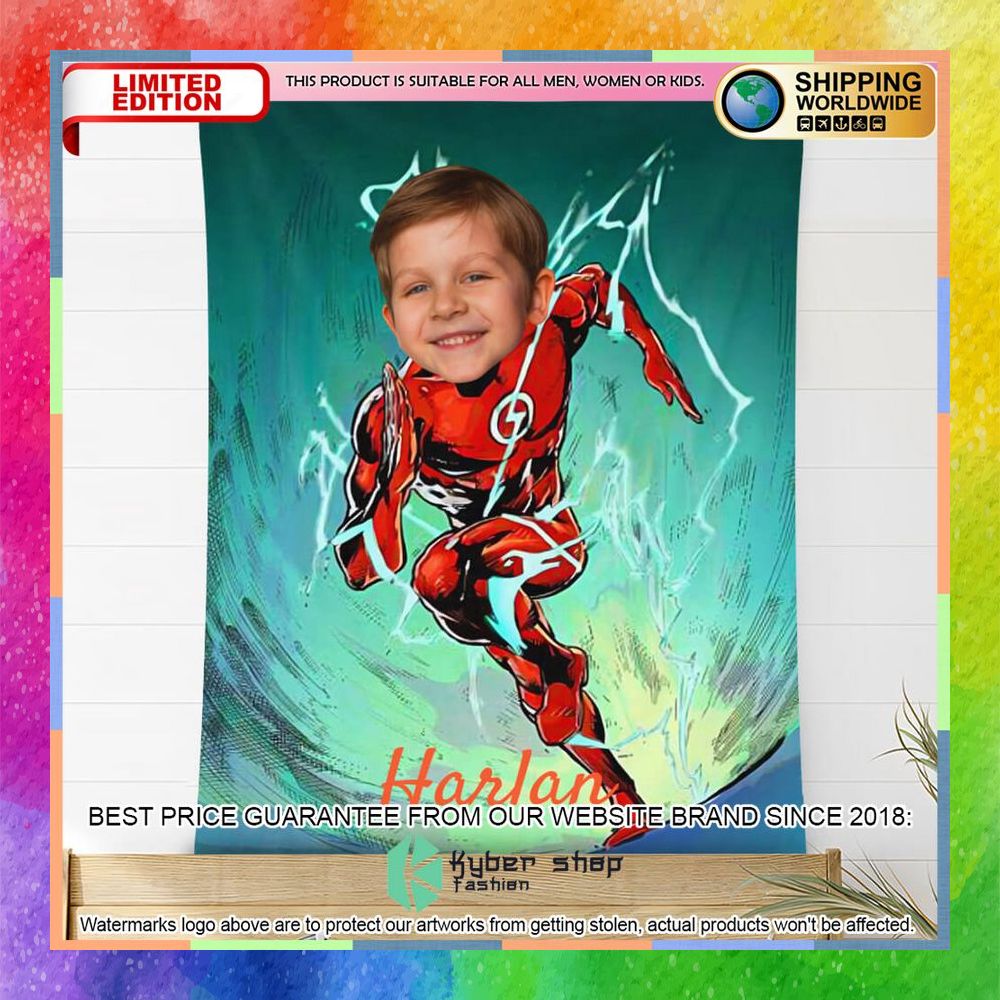 Custom Photo Flashman Running Fast Blanket 6 custom photo flashman running fast blanket 2 933