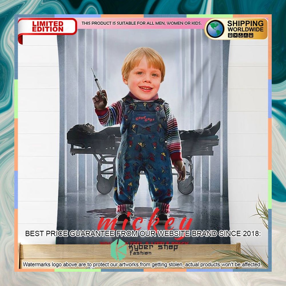 Custom Photo Halloween Chucky Doll Blanket 4 custom photo halloween chucky doll blanket 2 981
