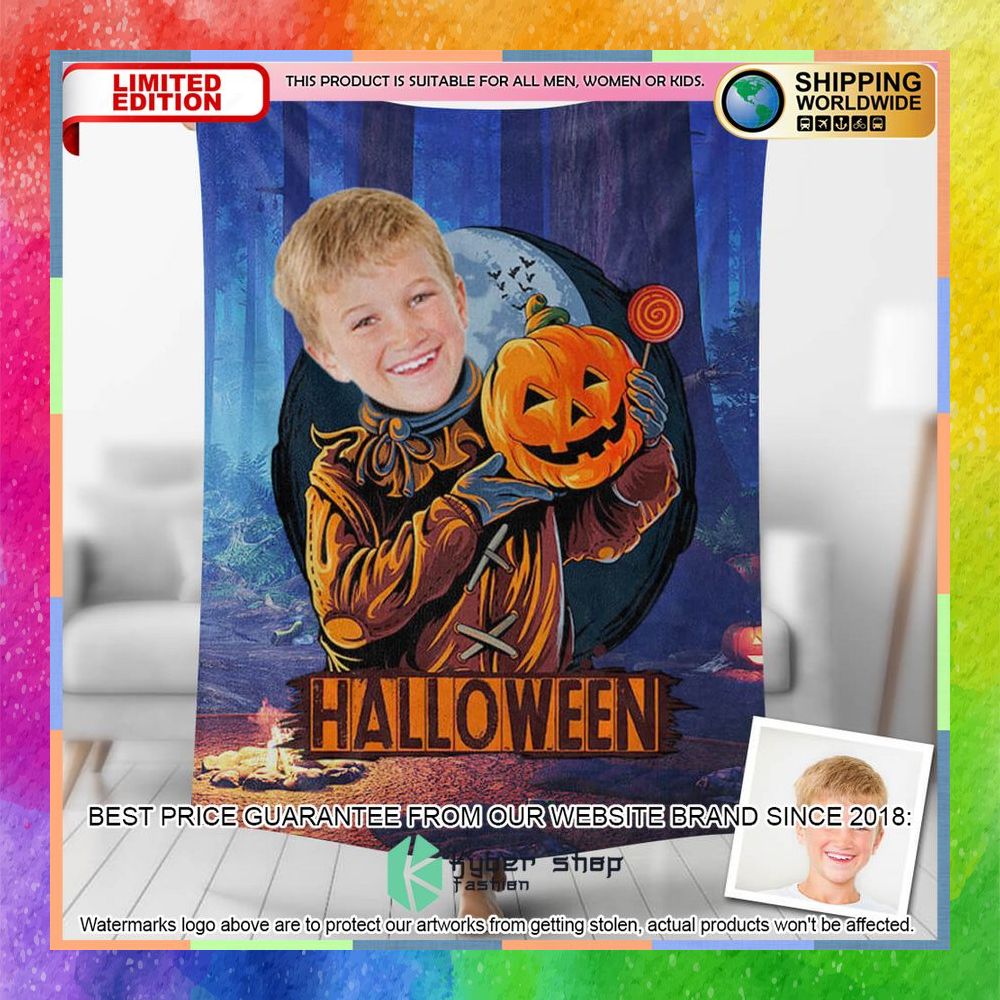 Custom Photo Halloween Pumpkin Zombie Blanket 5 custom photo halloween pumpkin zombie blanket 1 972