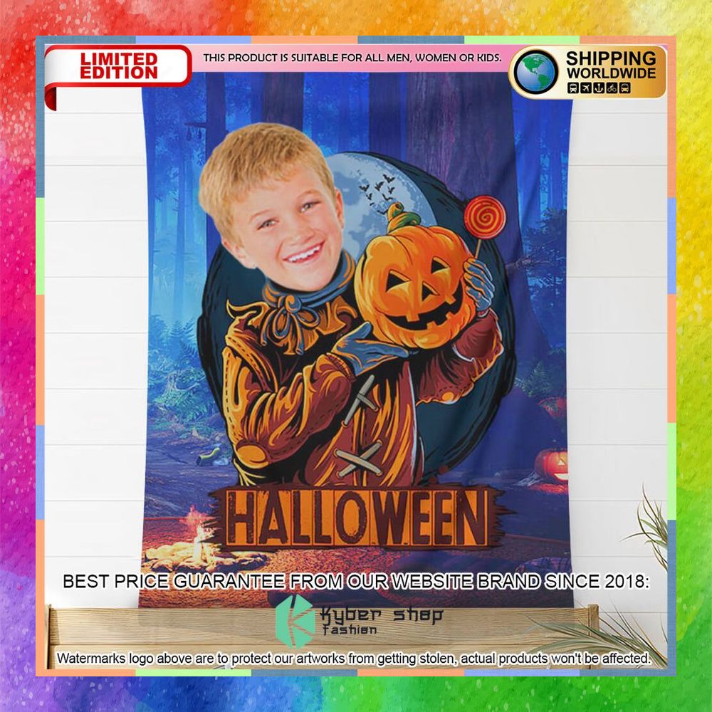 Custom Photo Halloween Pumpkin Zombie Blanket 6 custom photo halloween pumpkin zombie blanket 2 680