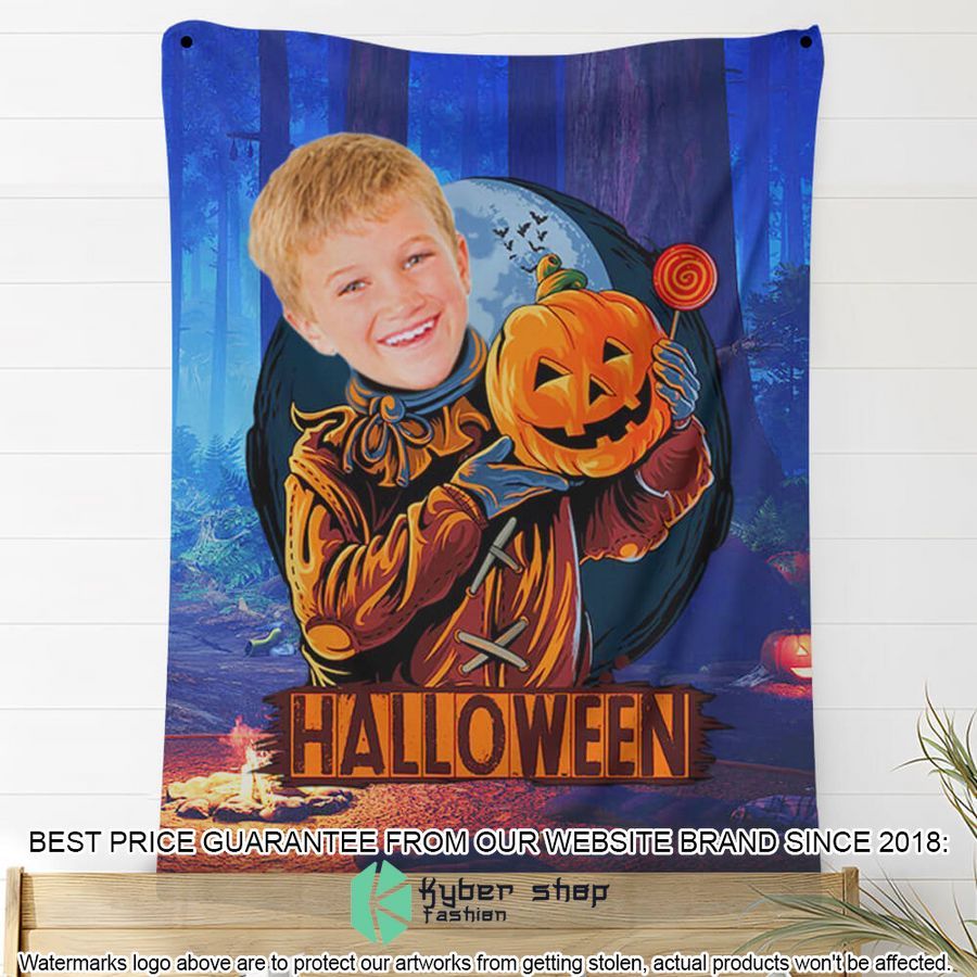 custom photo halloween pumpkin zombie blanket 2 730
