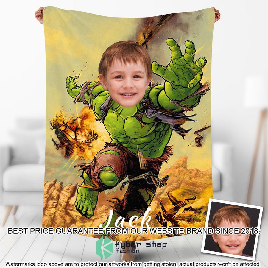custom photo hulk on fire blanket 1 421