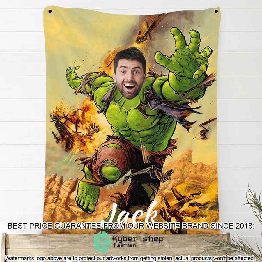 custom photo hulk on fire blanket 2 801