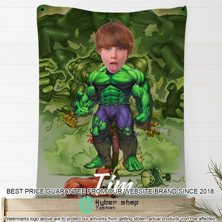 custom photo hulk standing style blanket 2 255