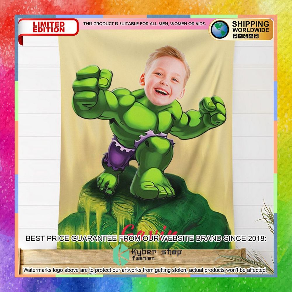 Custom Photo Incredible Hulk Blanket 6 custom photo incredible hulk blanket 2 788
