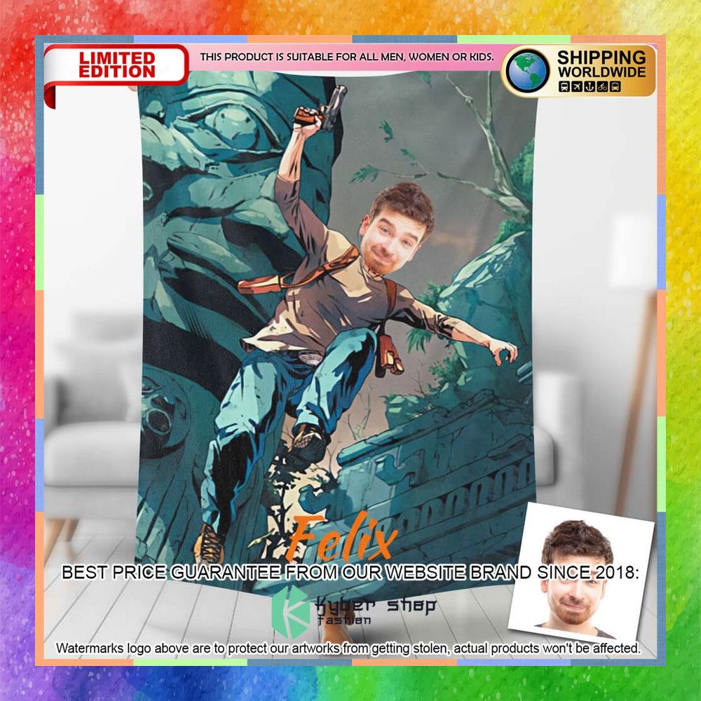 Custom Photo Jump Down Uncharted Man Blanket 5 custom photo jump down uncharted man blanket 1 98