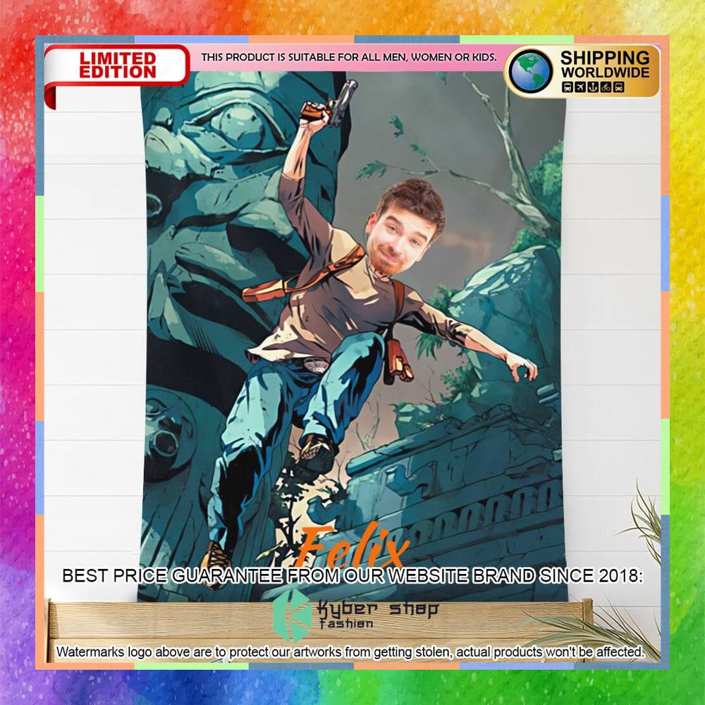 Custom Photo Jump Down Uncharted Man Blanket 6 custom photo jump down uncharted man blanket 2 243