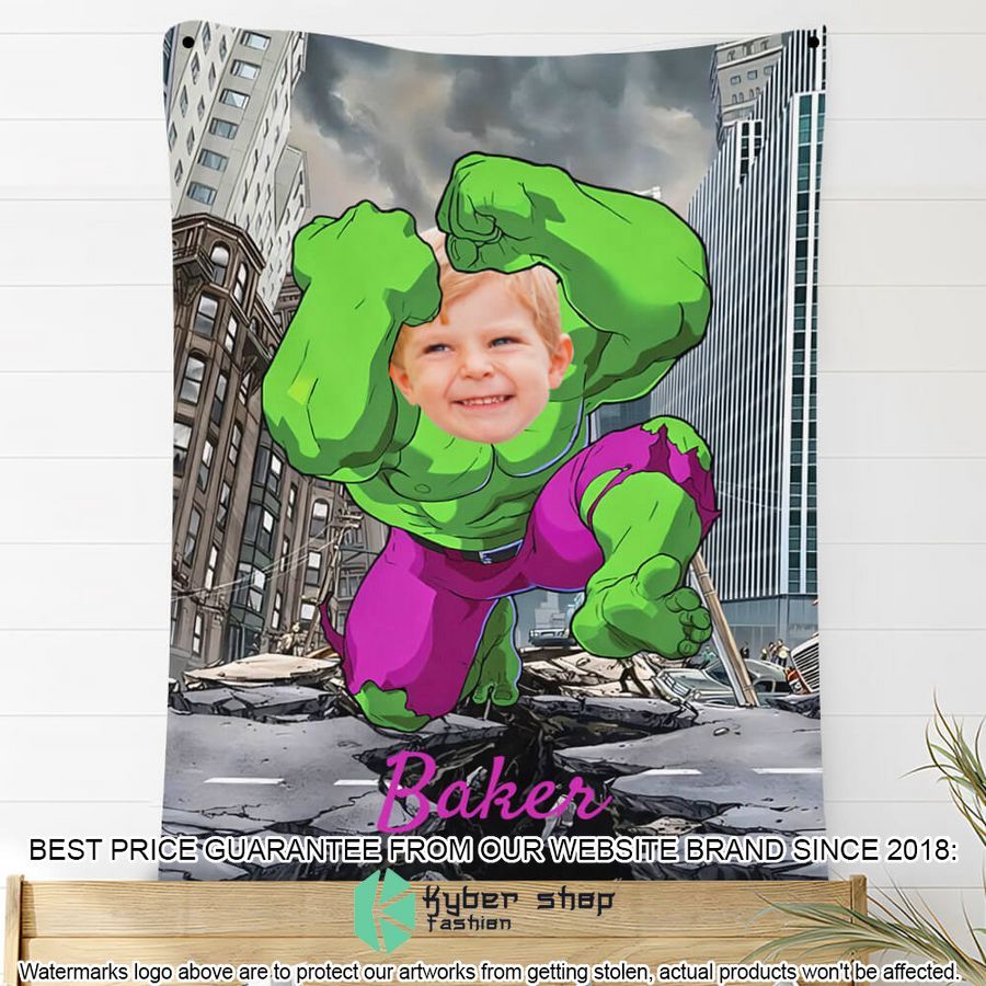 custom photo jumping hulk style blanket 2 115