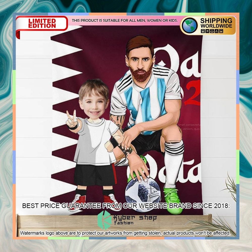 Custom Photo Messi Argentina FIFA Blanket 4 custom photo messi argentina fifa blanket 2 971