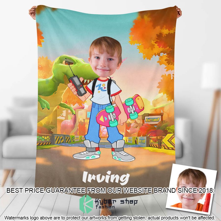 custom photo phone boy with board blanket 1 184