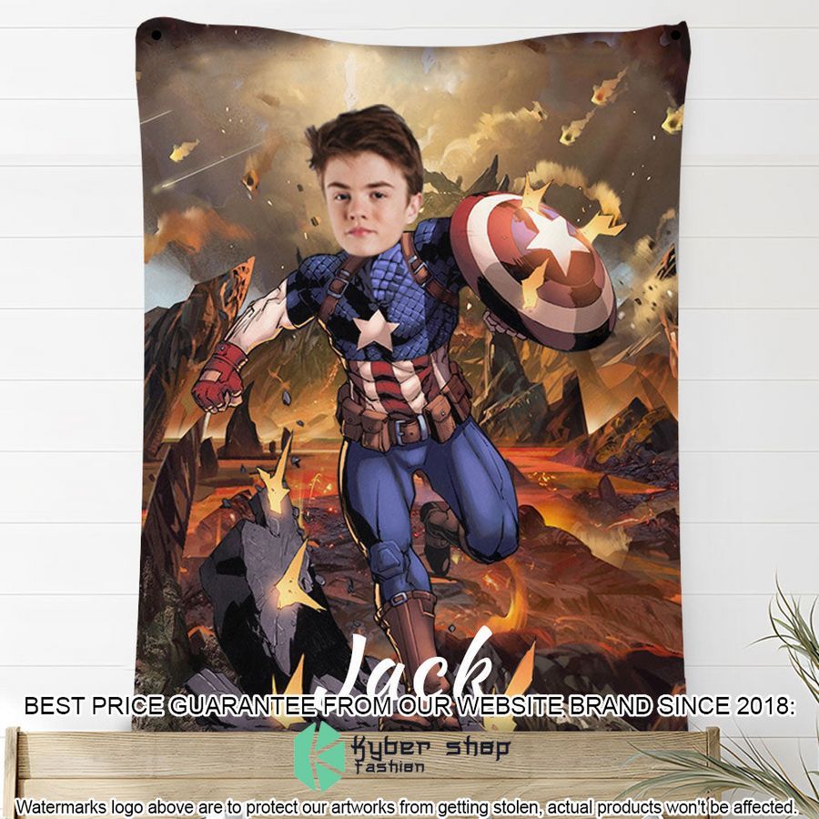 custom photo running american captain blanket 2 878