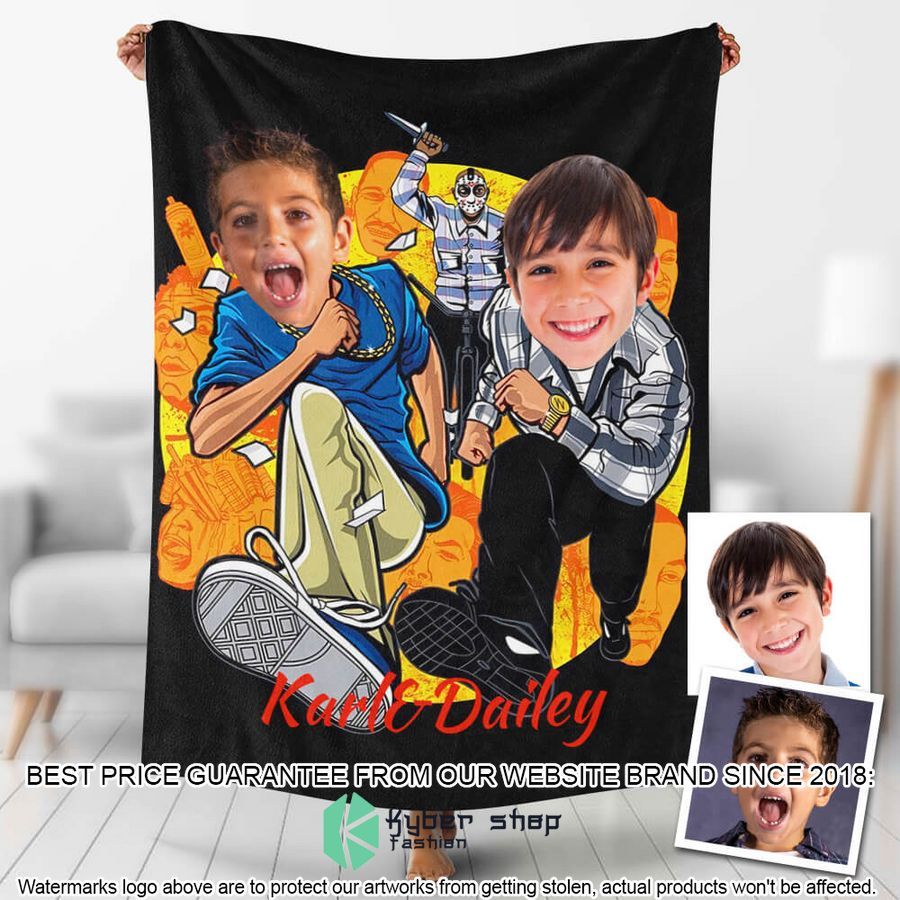 custom photo running away men blanket 1 145