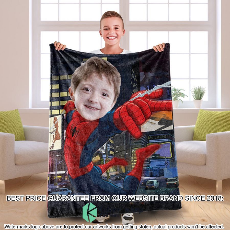 custom photo spider man city blanket 1 170