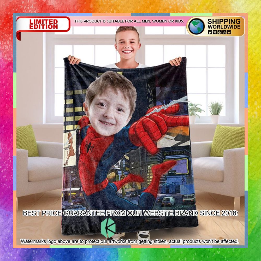Custom Photo Spider Man city Blanket 9 custom photo spider man city blanket 1 502