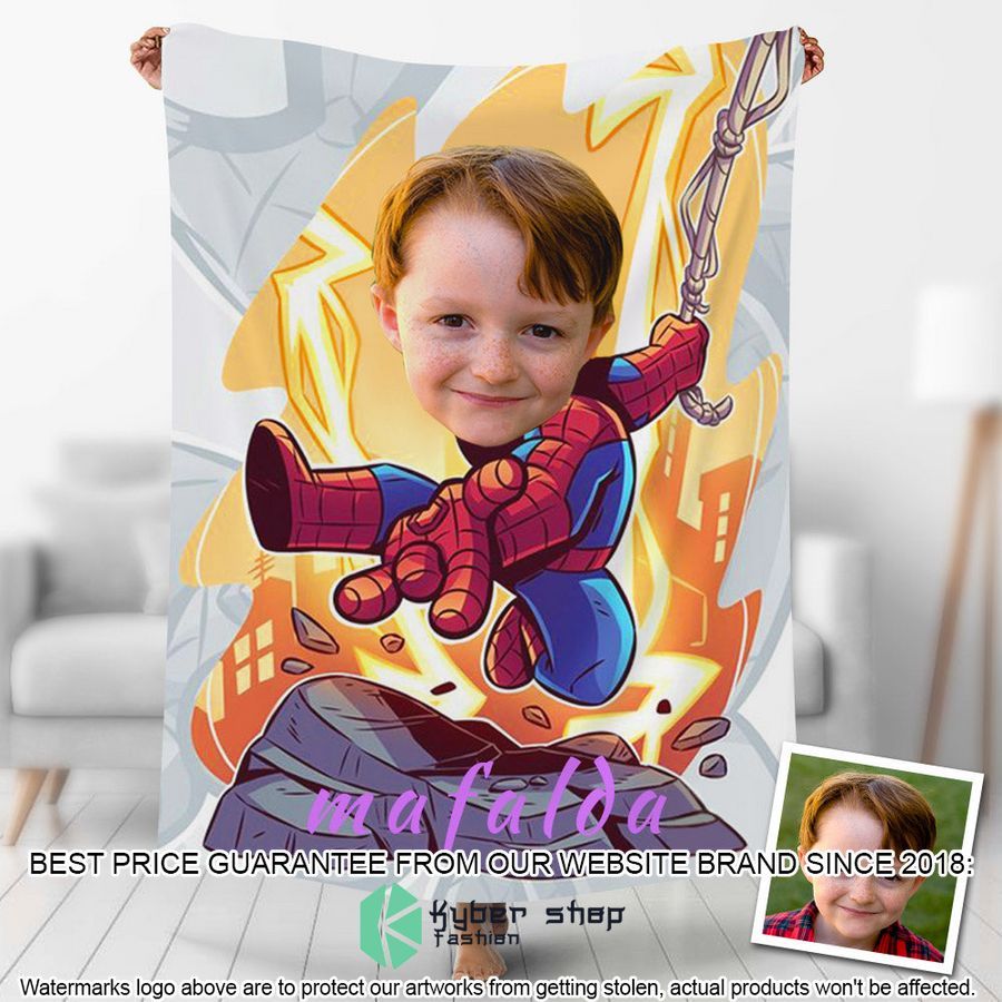 custom photo spiderman fire blanket 1 745