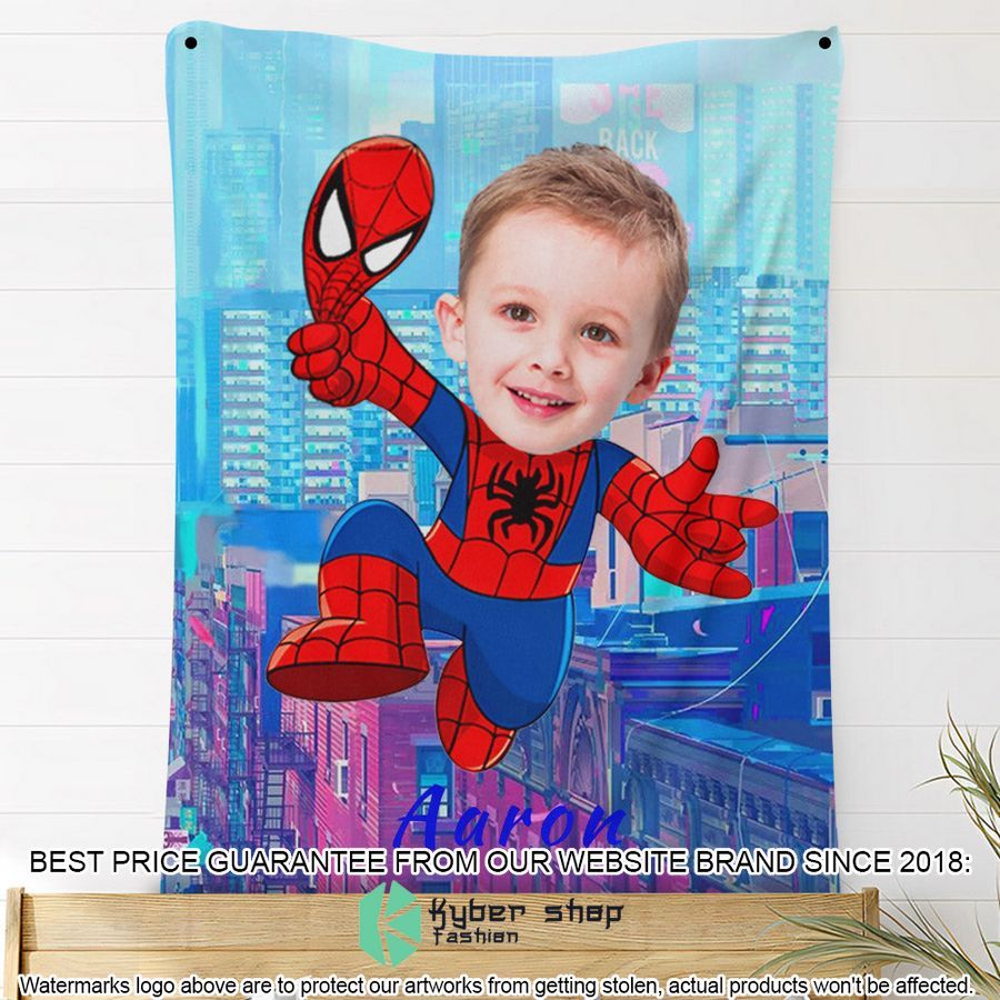 custom photo spiderman for kids blanket 2 515