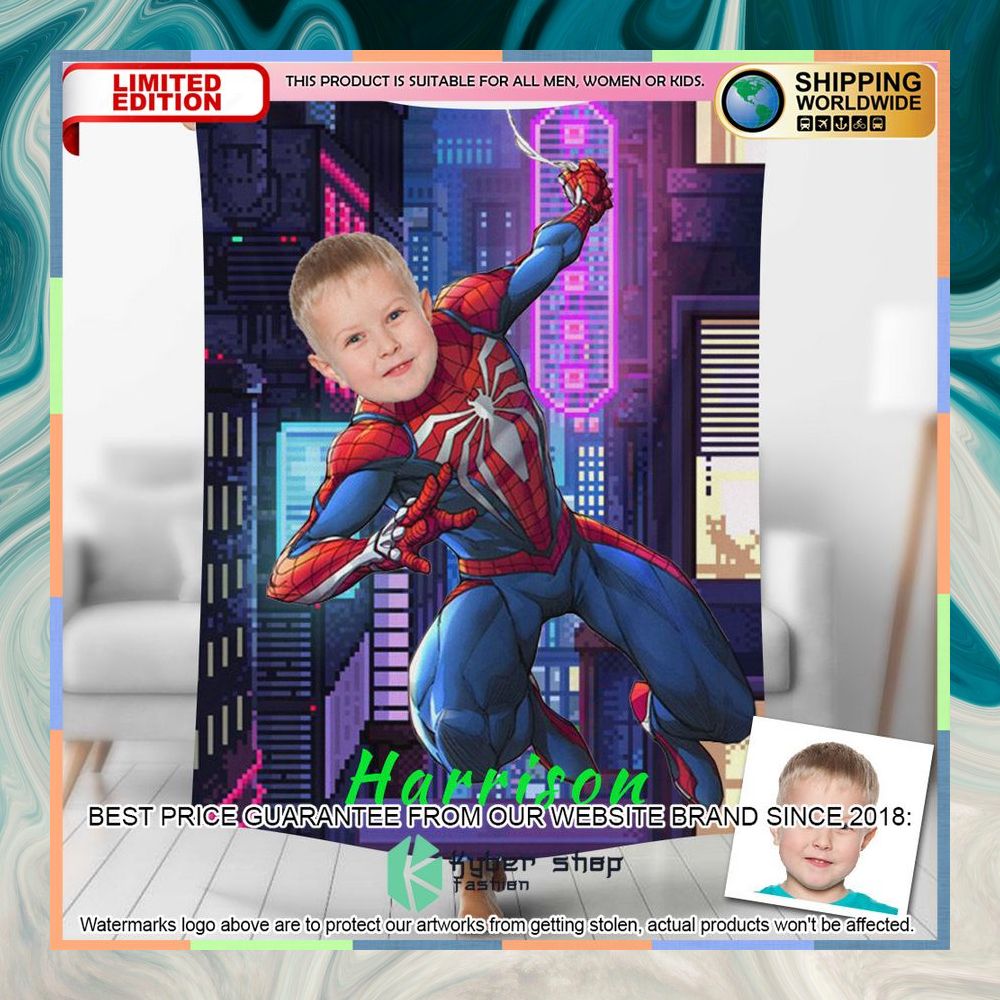 Custom Photo Spiderman In City Blanket 3 custom photo spiderman in city blanket 1 29