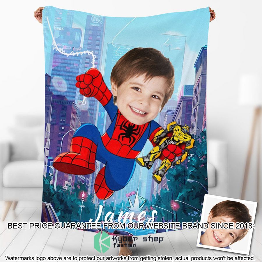 custom photo spiderman with transformers blanket 1 833