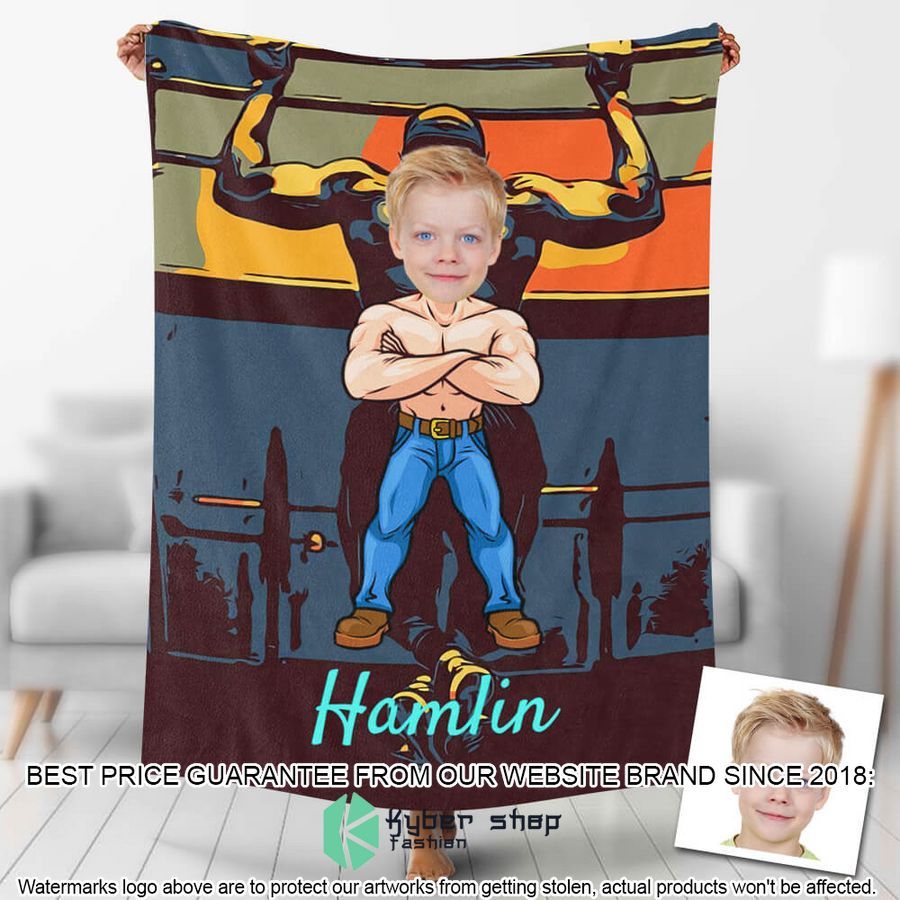 custom photo standing bodybuilding man blanket 1 848